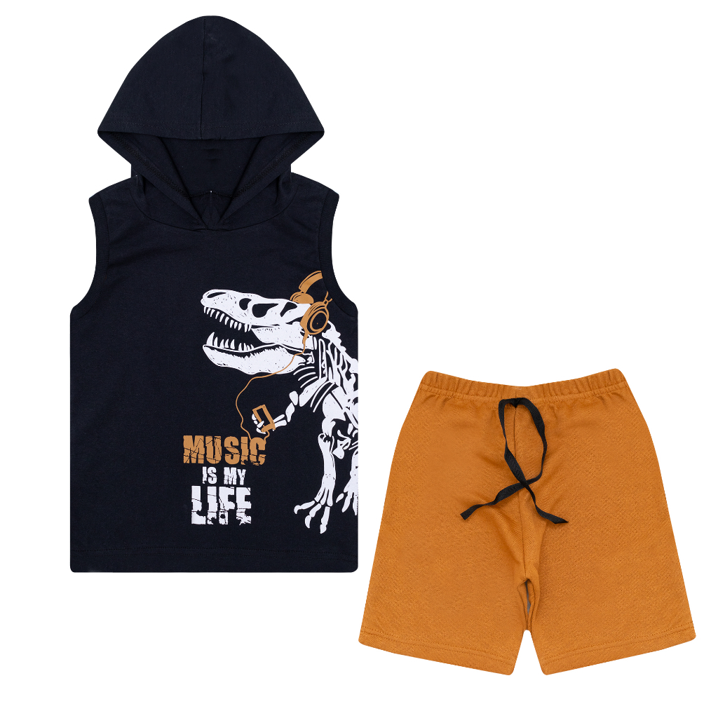 Conjunto de Verão Infantil Juvenil roupa infantil menino camiseta regata short