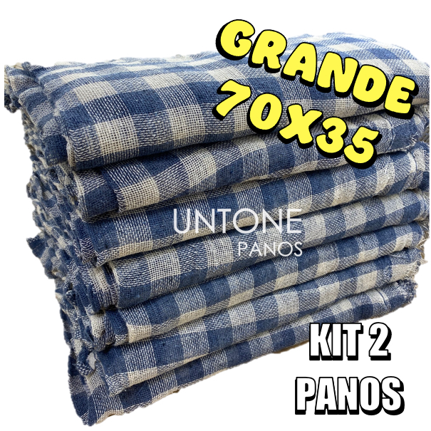 Pano de chão GRANDE Xadrez Kit com 2 unidades Super Promoção ALTA ABSORÇÃO