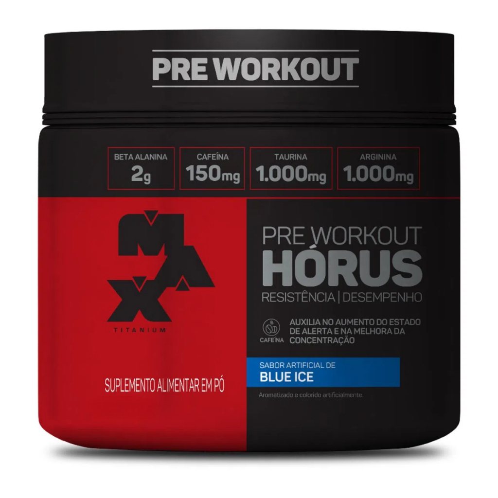 Pré Treino Horus 300g Novos Sabores Max Titanium