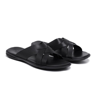 Sandália Masculina De Couro Slider Liso de Couro Sandália de Couro, Chinelo Slid Sandália Casual