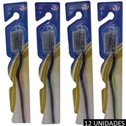 Kit Escovas de Dente Dura Adulto Pacote 12 Unidades