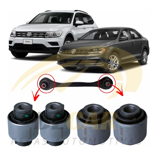 Kit Bucha Braço Reto Traseiro Jetta Tiguan Golf Passat A3