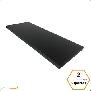 1 Prateleira Preta 50X20 Com Suporte Flutuante Mdf  Organizadora Decoração Cozinha Quarto Banheiro em Oferta na Shopee