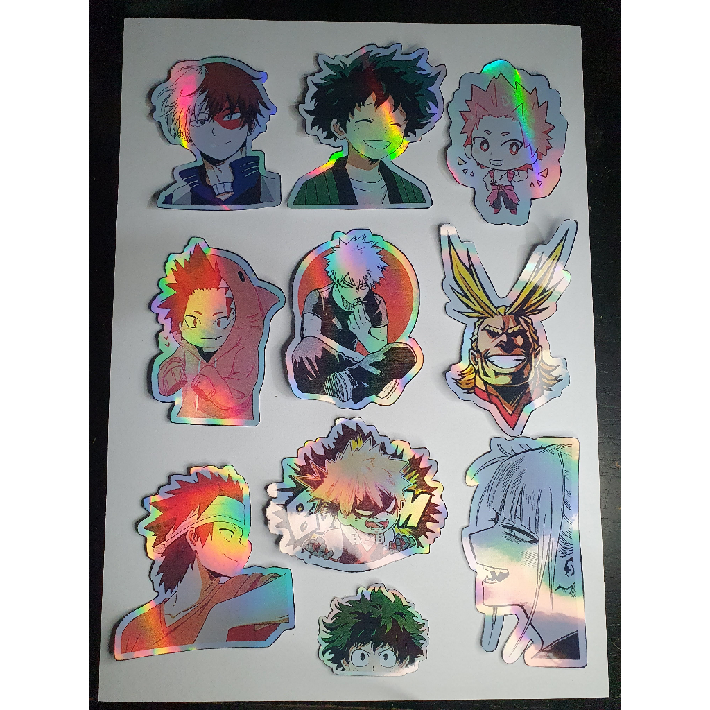 Figurinha Boku no Hero Stickers My Hero Academia Adesivos Holográficos Resistente à Água