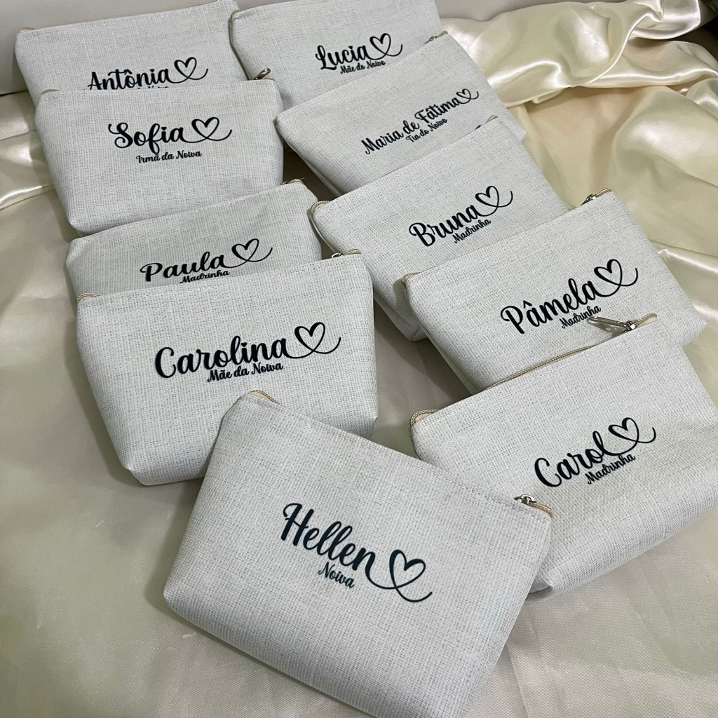 PRODUÇÃO EM 3 DIAS ÚTEIS + FRETE - Necessaire de Casamento c/ Nome e Monograma do Casal