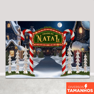 Fundo Fotográfico Cidade do Natal Em Tecido FNT-788 em Oferta na Shopee