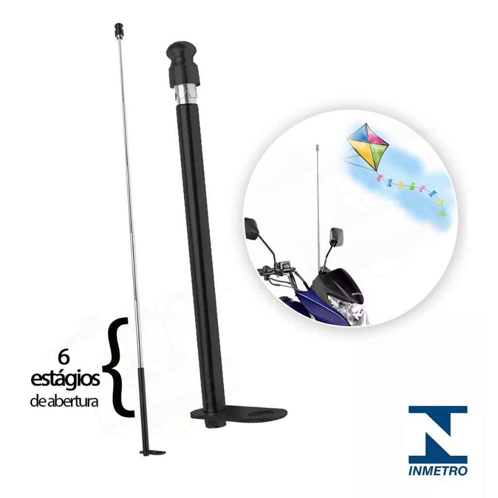 Antena Corta Pipa Inox Cerol 6 Estagio Moto Retrovisor em Oferta na Shopee