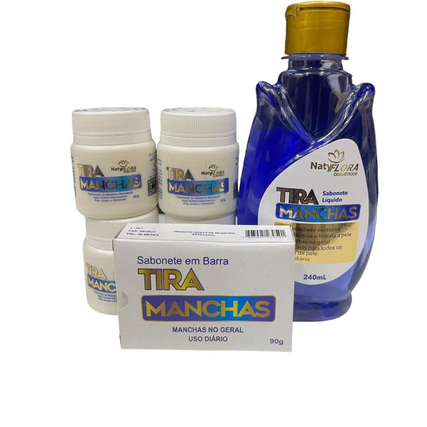 Kit Tira Manchas clareador  4 cremes 1 Liquido 1 Barra