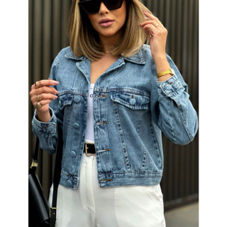 4024 jaqueta jeans feminina casaco blusa casaco bulsas feminina de frio manga longa 4009/4024/4021 em Oferta na Shopee