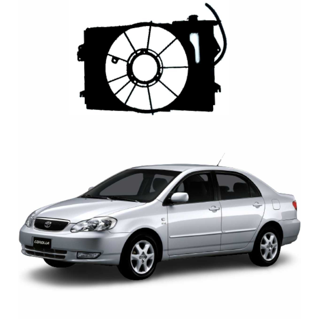 DEFLETOR DA VENTOINHA DO RADIADOR TOYOTA COROLLA 2002 2003 2004 2005 2006 2007 2008