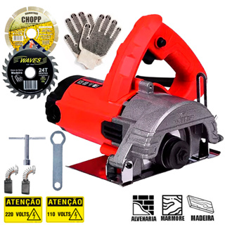 Serra Mármore Profissional 1300W + Luva + Discos Marcenaria Alvenaria Pedreiro Corte Ferro Madeira em Oferta na Shopee