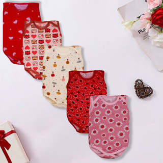Kit 5 Peças Body Bebe Regata Estampado 100% Algodão Menina