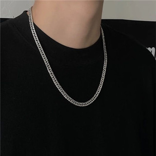 Corrente Masculina Colar Elo Duplo Aço Inox Prata