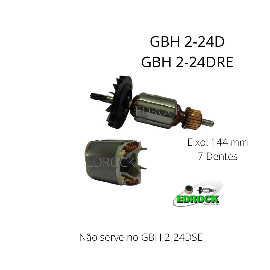 Induzido + Bobina em 220 Volts para Martelete Bosch GBH 2-24 D / GBH 2-24 DRE / 11253 New