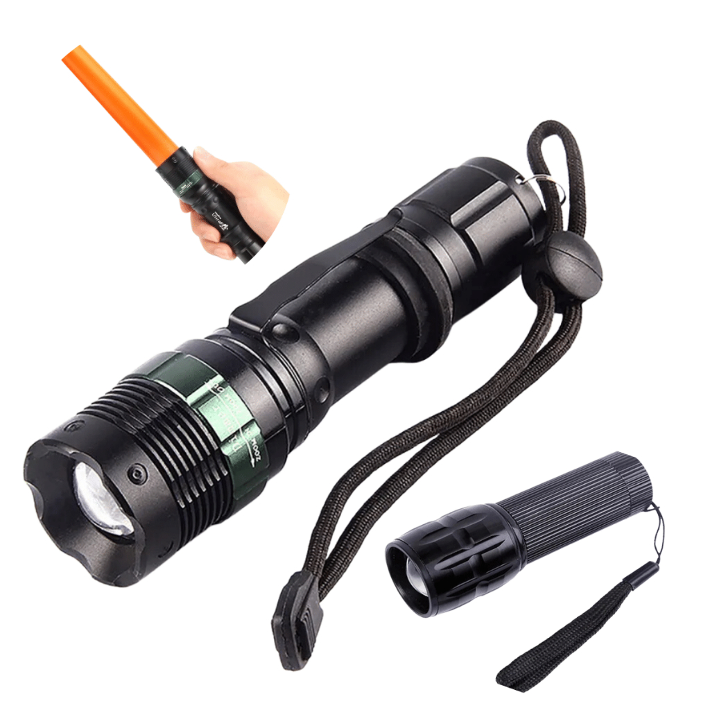 Lanterna Tatica Super LED Com Sinalizador Resistente a agua Recarregavel