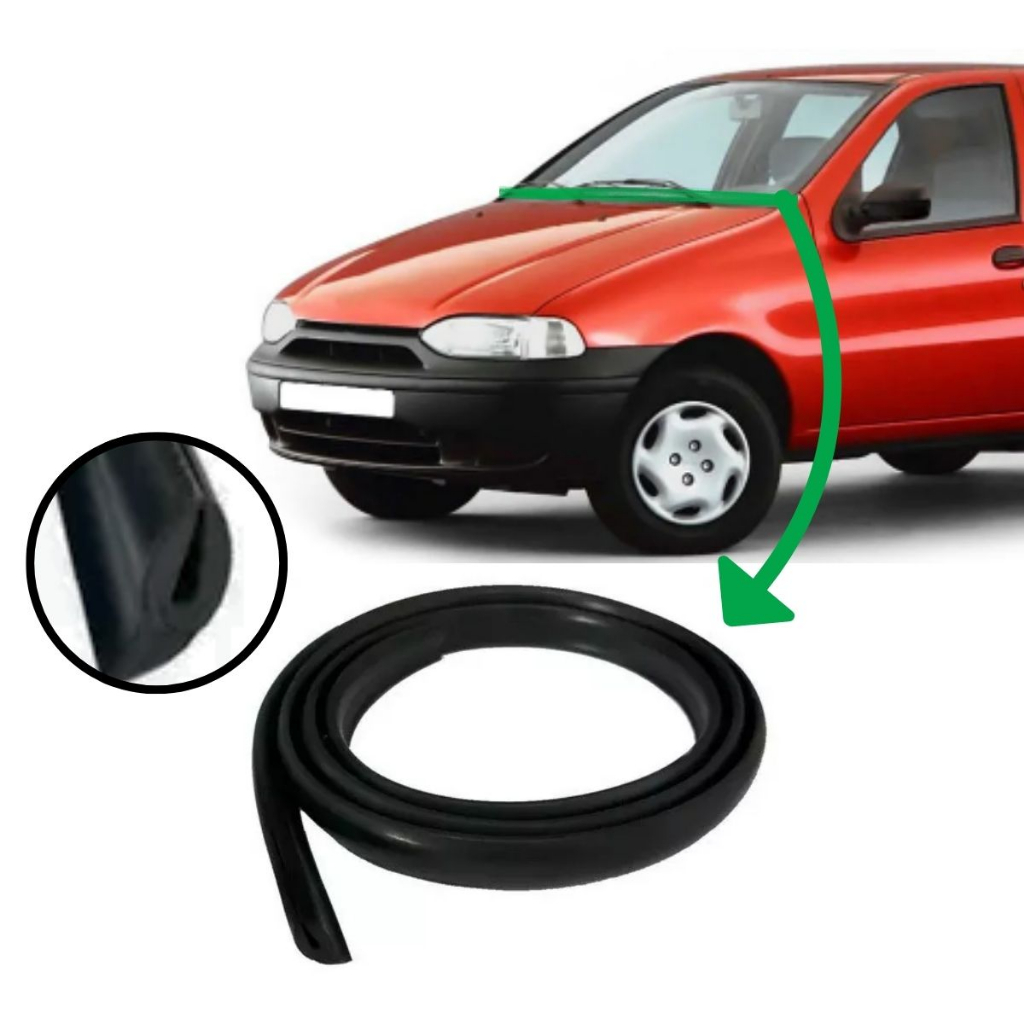 Borracha Friso Acabamento Churrasqueira Parabrisa Compatível Fiat Palio
