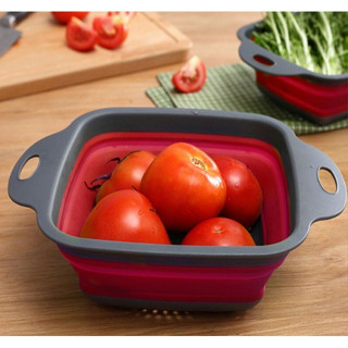 Escorredor Alimentos e Utensílios Cozinha Retrátil Silicone Quadrado TRC8350