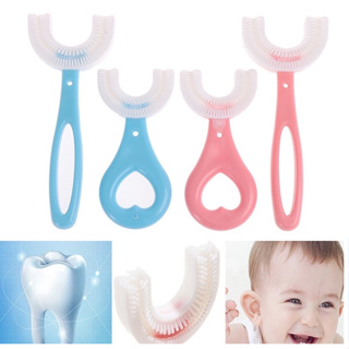 Escova Dente Infantil Bebê Macia Silicone 360º Formato Em U em Oferta na Shopee