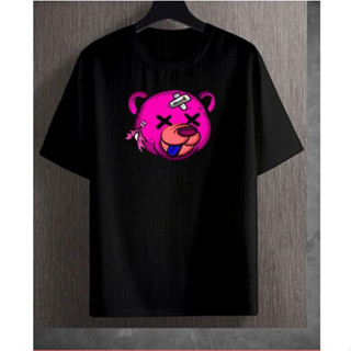 Camiseta Masculina Urso Rosa Machucado em Algodão