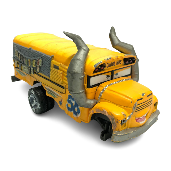 Sucata Carrinho School Bus Disney 18cm Recuperação De Peças
