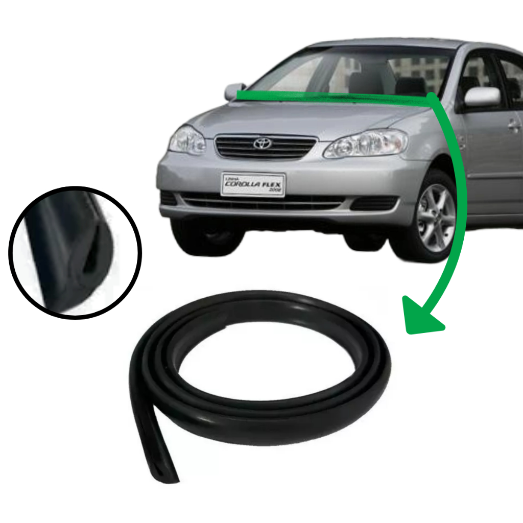 Borracha Friso Acabamento Churrasqueira Parabrisa Compatível Toyota Corolla