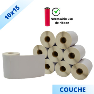 10 Rolos Etiqueta 10x15 Couche Serrilha Zebra Argox Elgin