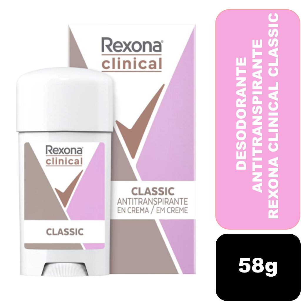 Desodorante Antitranspirante Rexona Clinical Classic 58g em Oferta na Shopee