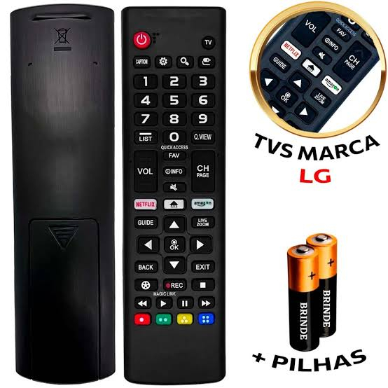 CONTROLE DE TV SMART LG LCD LED NETFLIX / AMAZON 8035 + PILHA