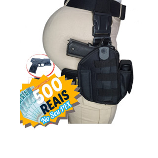 Kit Cinto Grosso com protetor Lombar macio com Fivela resistente e Coldre Coxa Robocop