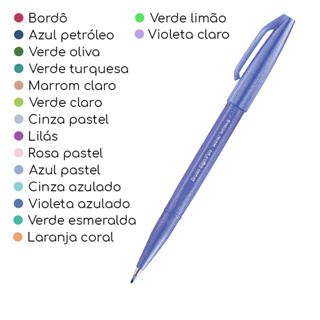 Caneta PENTEL Brush Sign Pen Pastéis - UNIDADE em Oferta na Shopee