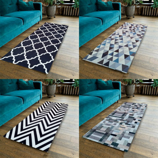 Tapete Passadeira Belga 2,00 x 0,60 Jacquard Antiderrapante Confortável Para Sala Diversas Estampas