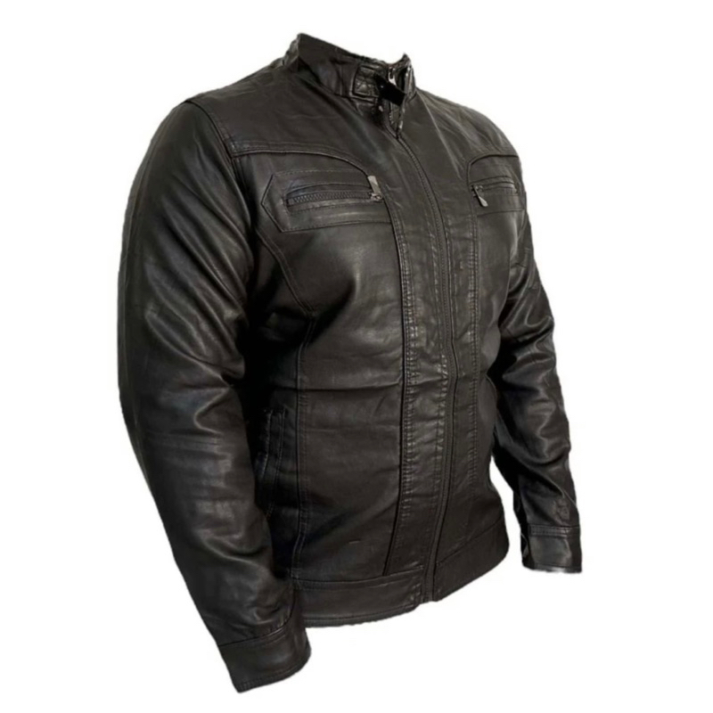 Jaqueta Couro Masculina Black Promoção Casaco Resistente Vestir Jacket Pronta Entrega