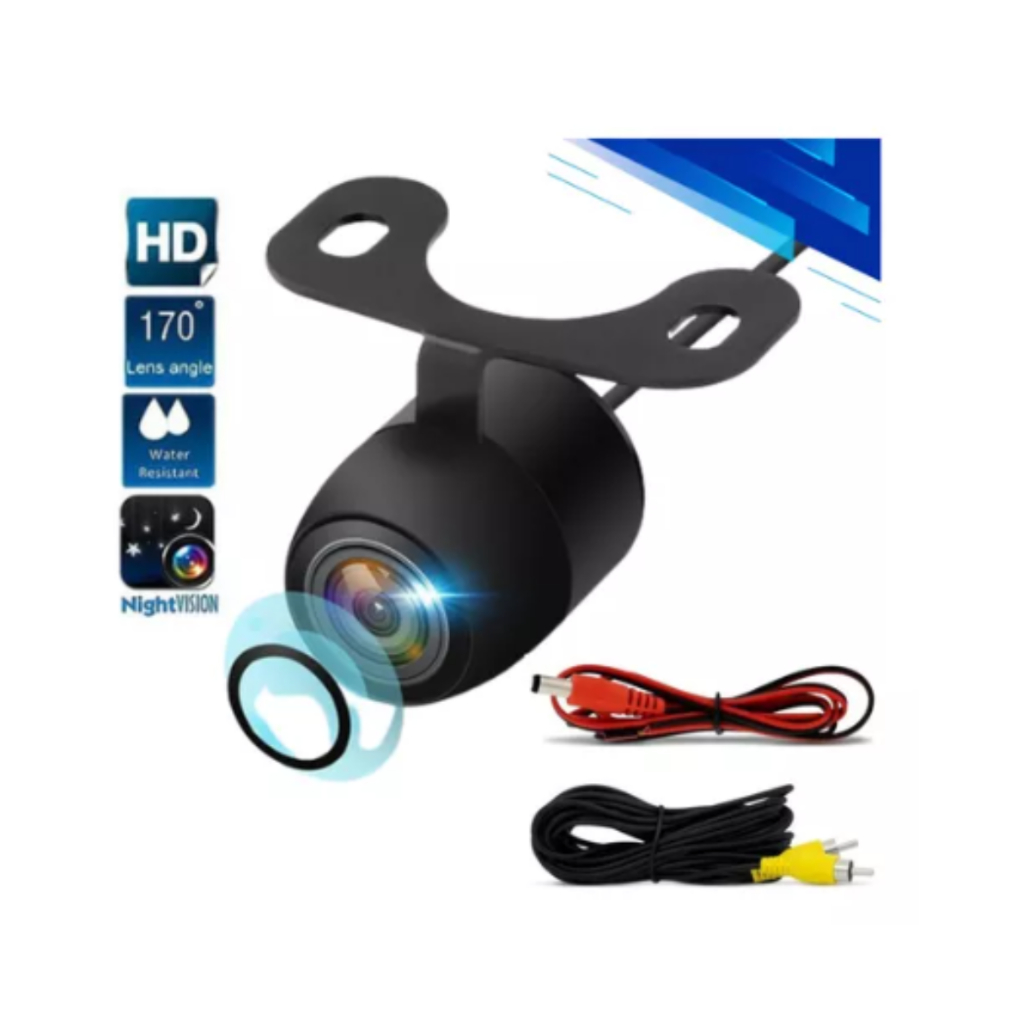 Câmera de Ré para Carro com Visão Noturna, Cabo de Vídeo 5 Metros, Universal, Borboleta Automotiva - Segurança ao Estacionar