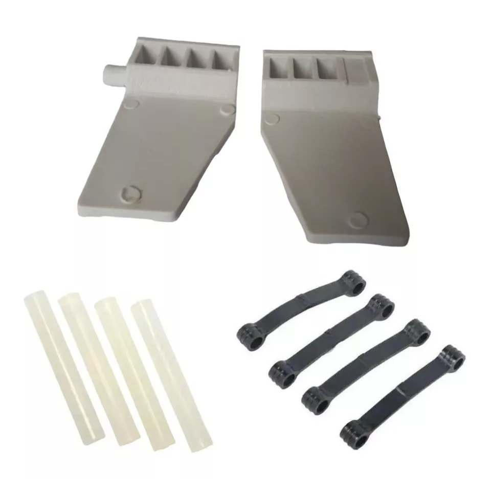 Kit Par De Dobradiça Da Tampa 4 Tirantes Pretos E 4 Roletes Para Lavadora Brastemp