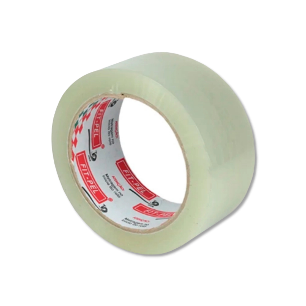Fita adesiva transparente cristal Fit-Pel 48mm x 45m com 1 rolo