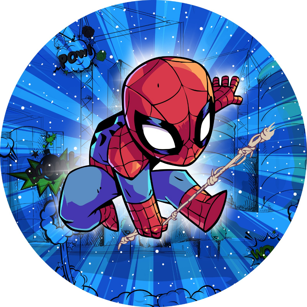 Painel Redondo Tecido Sublimado Homem Aranha Cute Baby 1,50 em Oferta na Shopee