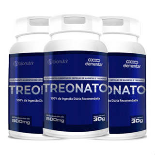 Kit 3x Magnésio L-Treonato Puro 500mg (180 cápsulas) Concentrado Original