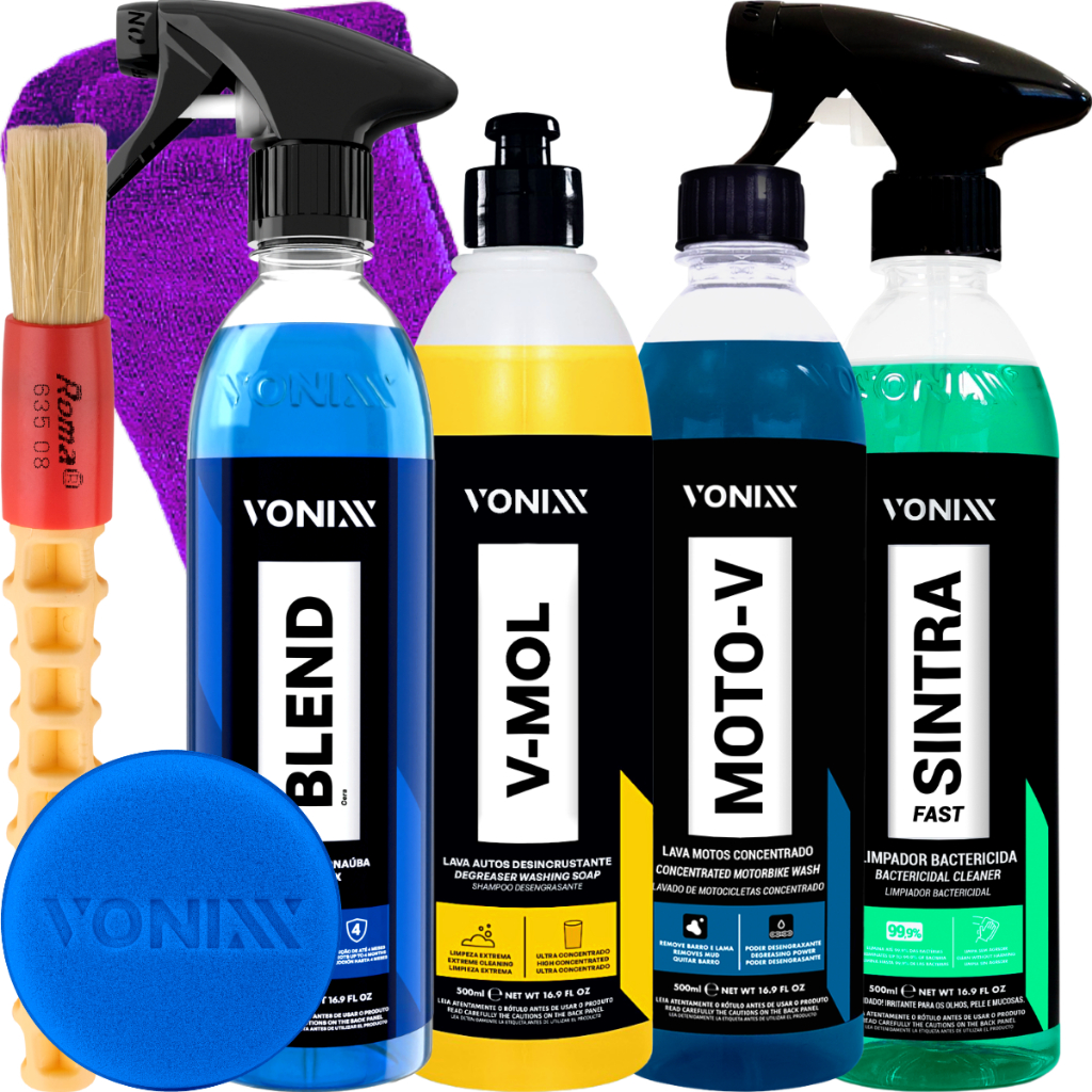 Kit Limpador Interno Sintra Fast Cera Blend Spray V-Mol Moto-V 500ml Vonixx em Oferta na Shopee