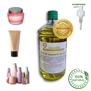 Óleo de Semente de Uva Segredo da Beleza Natural 100% Puro - Nutrição e Hidratação - Com Válvula Pump - 1 Litro em Oferta na Shopee