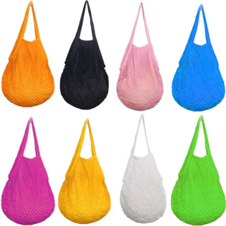 Bolsa Feminina Sacola De Praia Compra Passeio Rede Vazada Crochê Com Forro De Ombro