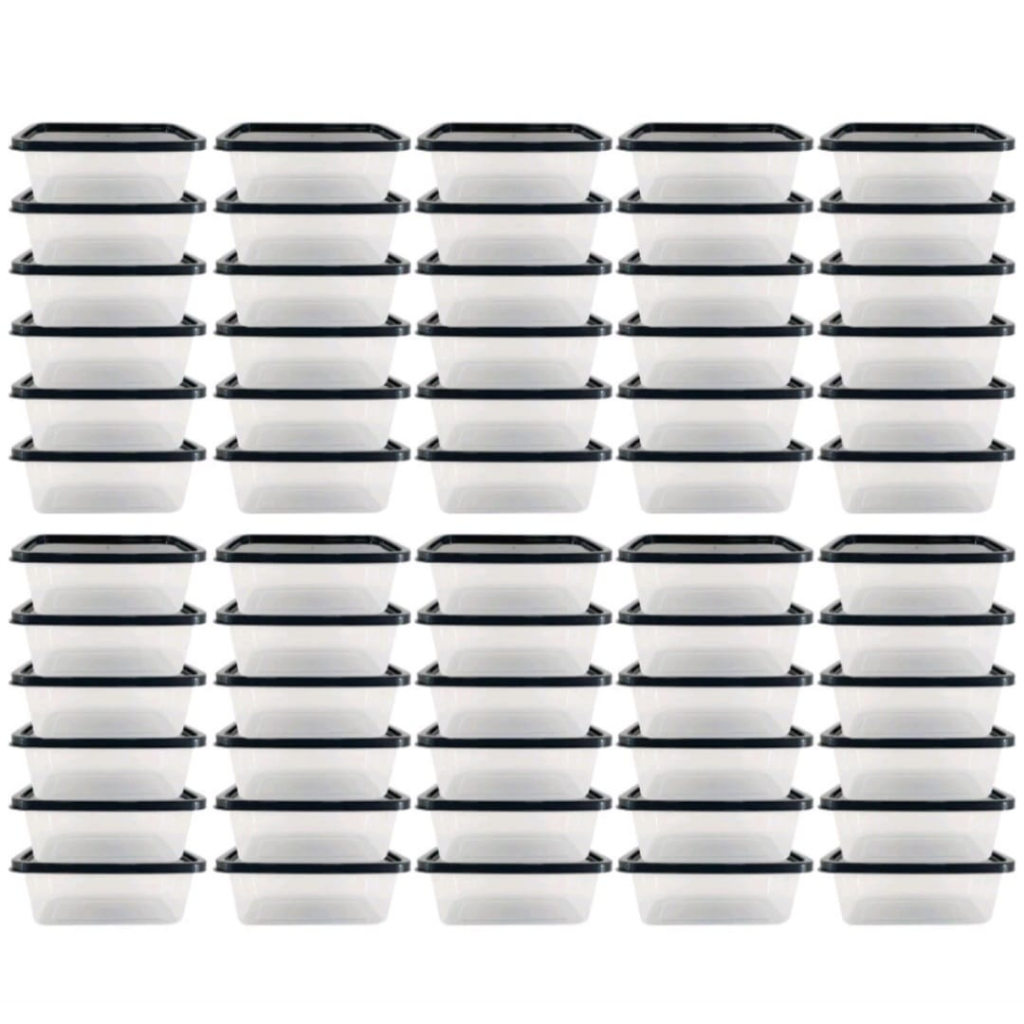 Kit Potes 500ml 60 Unidades BPA FREE. Marmitas Fitness Organizador de Alimentos Freezer Micro-ondas em Oferta na Shopee