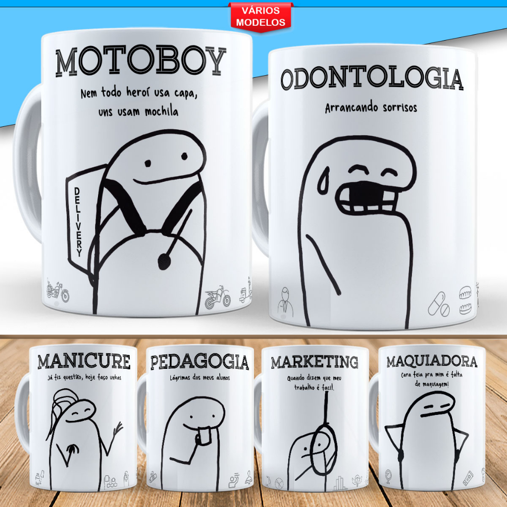 Caneca Personalizada Porcelana Pedagogia Odontologia Medicina Nutrição Psicologia RH Radiologia