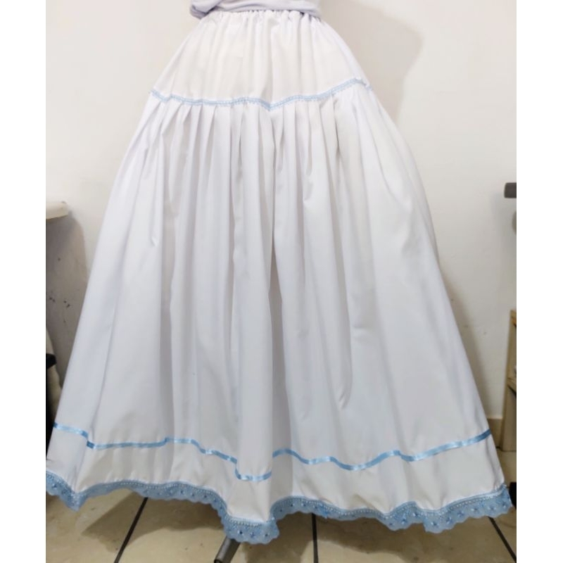 Saia Branca Azul Yemanjá Odoya Umbanda Candomblé