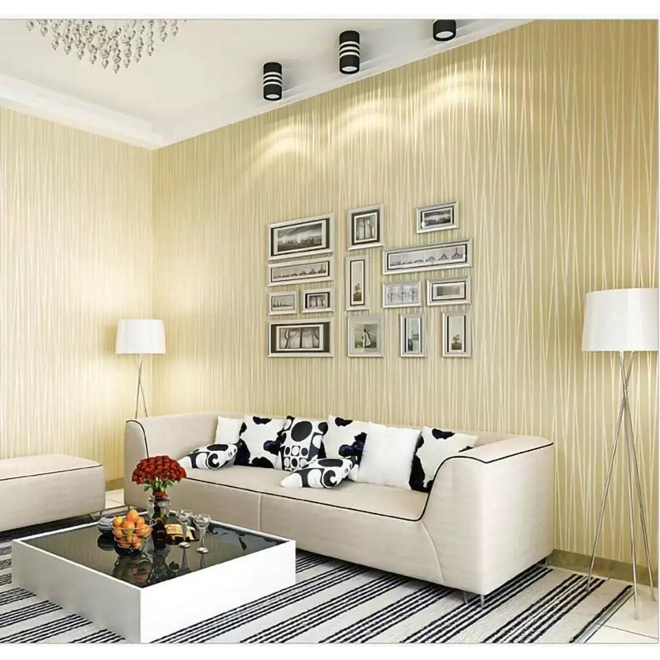 Papel de Parede 3D Linha Bege 10 METROS x 45CM Adesivo Autocolante para Sala, Quarto