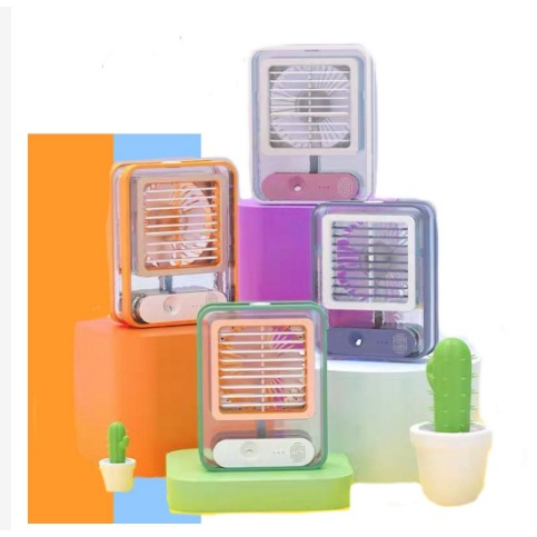 Mini Ventilador da Mesa Ar Condicionado Umidificador e Refrigerador de ar 2 em 1 Climatizador Led usb