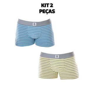 Kit 2 Cuecas Box Boxer Algodão Antialérgico Listras Alta Qualidade e Conforto Oferta