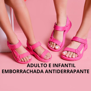 Sandália feminina rasteira papete adulto infantil leve macia confortável lançamento 400