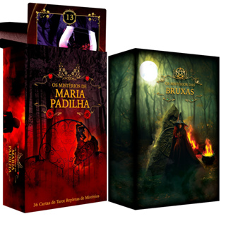 Kit 2 Tarot Baralho Mistérios das Bruxas + Maria Padilha 36 Cartas Manual Oráculo Deck Tarô em Oferta na Shopee
