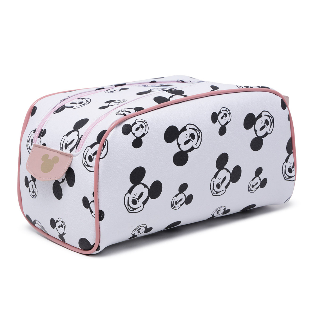 Necessaire Organizador de Mala e Bolsa Para Viagem Couro Sintético Infantil Mickey Minnie