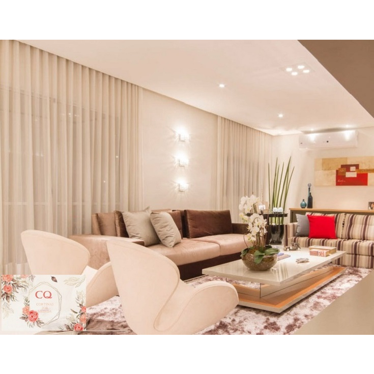 Cortinas em Gaze de Linho para trilho comum sob medida